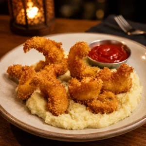 Camarones con puré