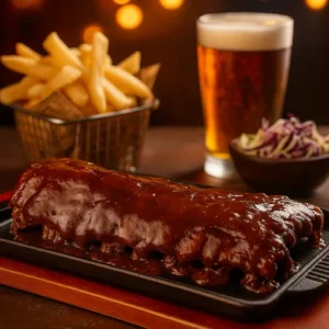 Costillar con papas fritas