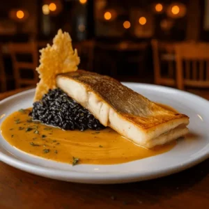 Merluza austral risotto negro